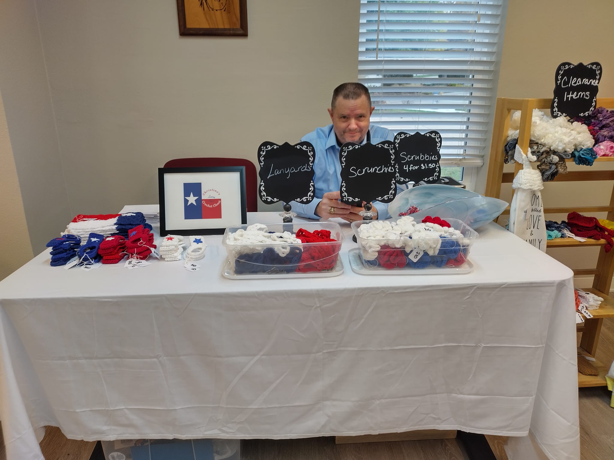 Patrick helping with setup